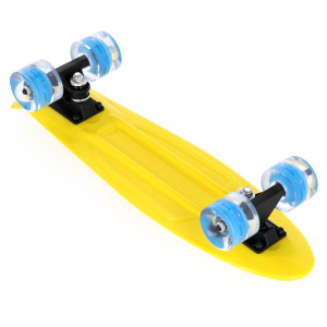 FISH Pennyboard se svíticími LED kolečky, žlutý