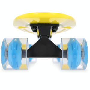 FISH Pennyboard se svíticími LED kolečky, žlutý