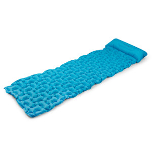 AIR BED PILLOW BIG Nafukovací matrac s vankúšikom, 213 x 62 x 6 cm, R-Value 2.5, modrá