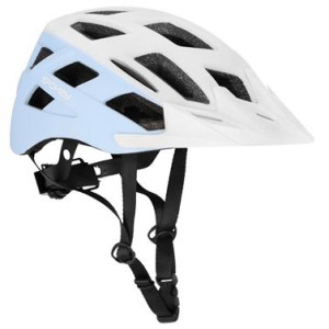 POINTER Cyklistická prilba s LED červenou blikačkou, 55-58 cm, bielo-modrá