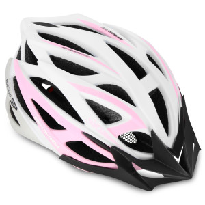 FEMME Cyklistická prilba IN-MOLD, 55-58 cm, bielo-růžová