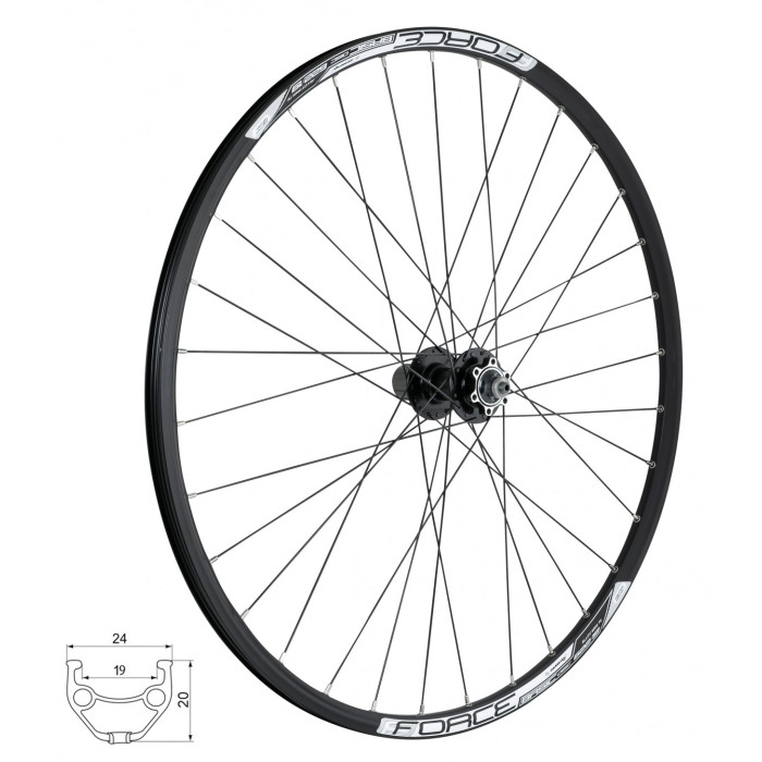 FORCE koleso zadné BASIC DISC 622x19, F804343, 6d, 32d