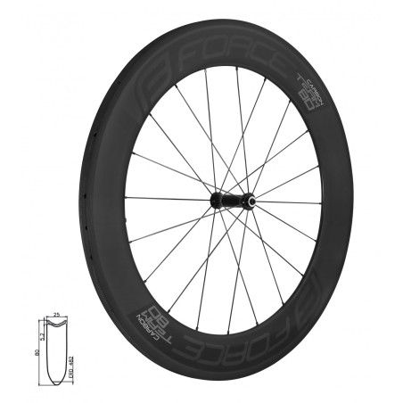 FORCE koleso predné cestné TEAM SP KARBON 80, galuskové