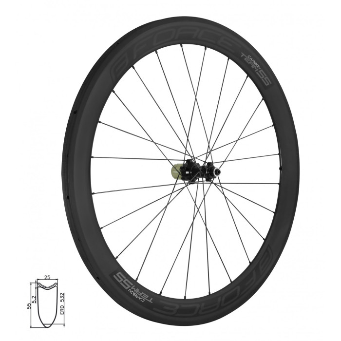 FORCE koleso zadné cestné TEAM SP KARBON 55, galuskové