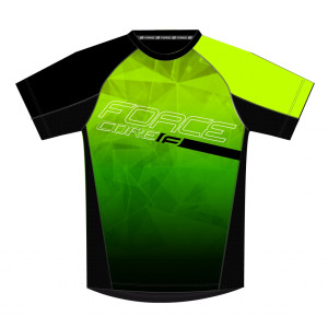 FORCE dres MTB CORE, fluo-čierny