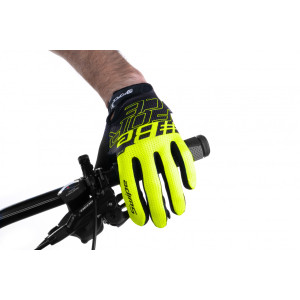 FORCE rukavice MTB SWIPE letné, čierno-fluo