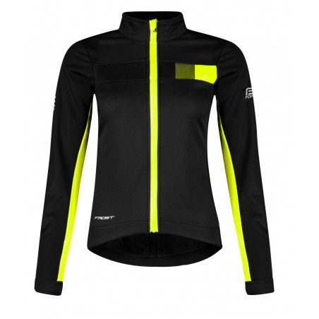 FORCE dámska bunda FROST softshell, čierno-fluo