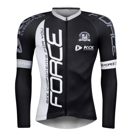 FORCE dres TEAM PRO PLUS, dlhý rukáv, čierno-biely