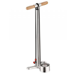 LEZYNE Pumpa nožná Alloy Floor Drive Tall 220 psi, vysoká lesklá strieborná