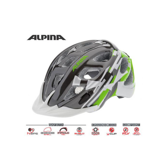 ALPINA Cyklistická prilba Rocky titánovo-zeleno-biela veľ.: S, titanium-green-white