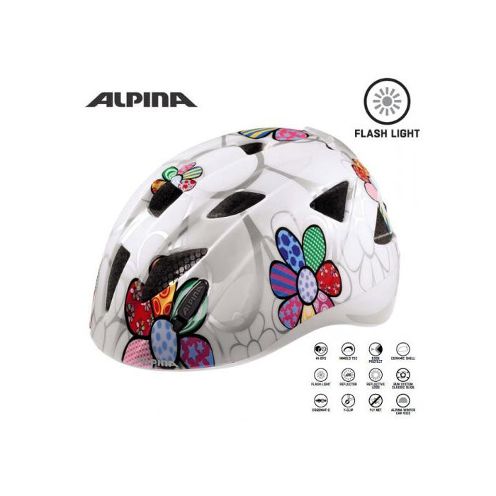 ALPINA Cyklistická prilba Ximo Flash biela-kvietky