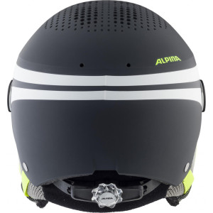 ALPINA Juniorská lyžiarska prilba ZUPO VISOR charcoal-neon mat