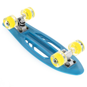 FISH Pennyboard se svíticími LED kolečky, modrý