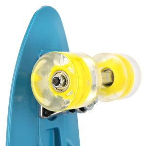 FISH Pennyboard se svíticími LED kolečky, modrý