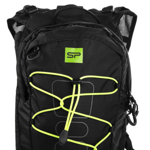 DEW Športový, cyklistický a bežecký batoh, čierny so žlto-zelenými doplnkami, 15 l