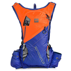 SPRINTER Športový, cyklistický a bežecký vodeodolný batoh, oranžovo-modrý, 5 l