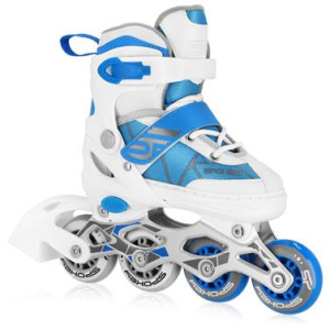 TONY Kolieskové korčule, bielo-modré, ABEC7 Carbon, veľ. 34-37